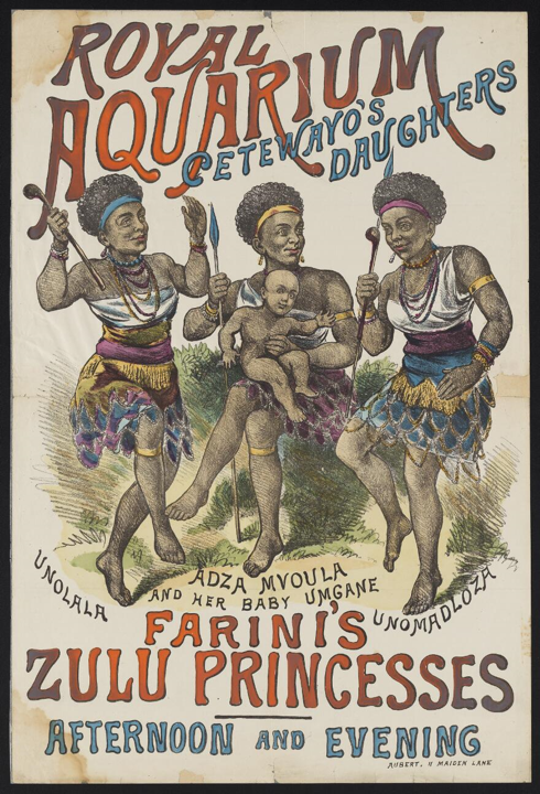 Farini Zulu Princesses at London Aquarium 1880? (Wellcome Collection, PD)