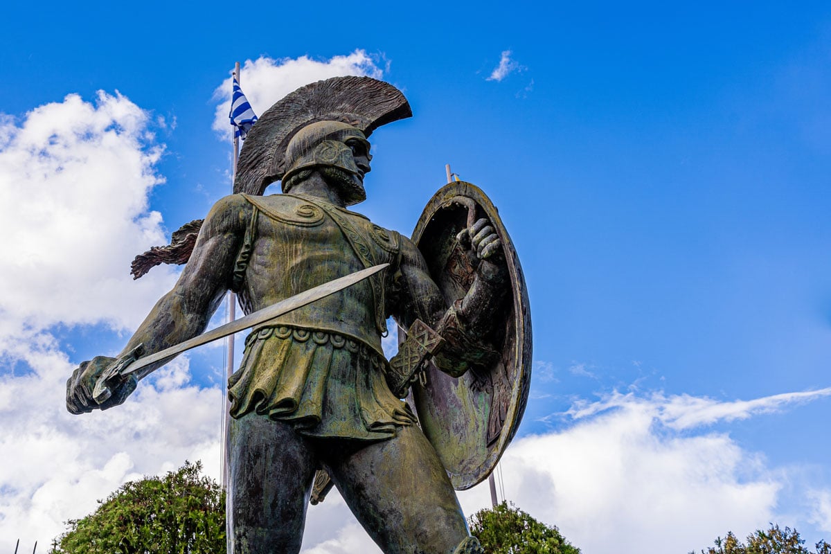 Staty av Spartas kung Leonidas